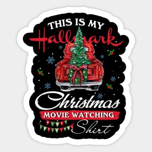 This Is My Christmas Movie Watching Shirt,Christmas Truck, Christmas shirt, Merry Christmas, buffalo plaid 2023 Sticker